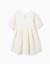 Robe à manches courtes en coton avec broderie anglaise Beige clair 2 - vertbaudet enfant 