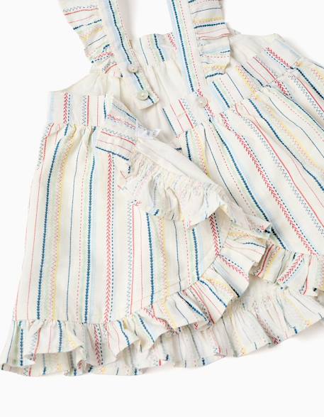 Robe + bloomer à rayures ethniques b&s Blanc 3 - vertbaudet enfant 