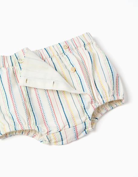 Body polo + short à rayures b&s Blanc 4 - vertbaudet enfant 