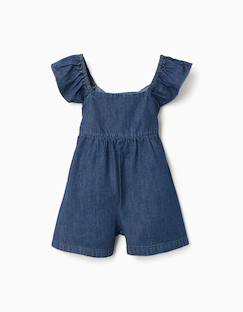 Combishort en jean avec manches à volants  - vertbaudet enfant