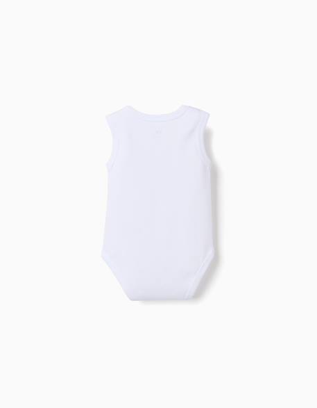 Lot de 4 bodies unis sans manches Blanc 2 - vertbaudet enfant 