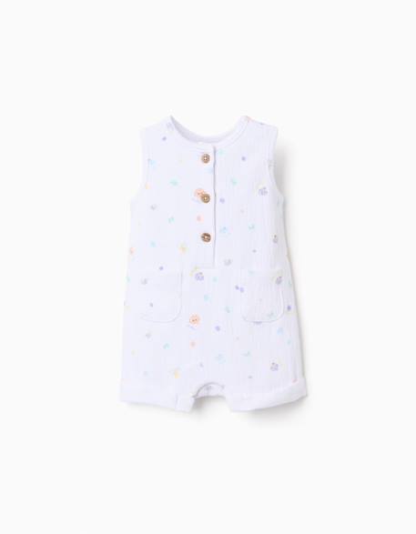 Bébé-Salopette, combinaison-Combishort sans manches en coton avec motif coquillage