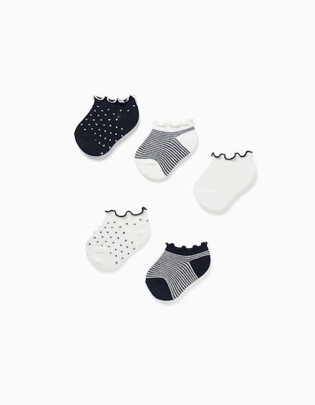 5 paires de chaussettes à rayures/à pois Multicolore 1 - vertbaudet enfant 