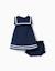Robe et bloomer en piqué de coton Bleu foncé 1 - vertbaudet enfant 