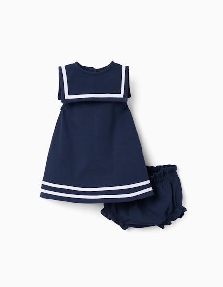Bébé-Robe et bloomer en piqué de coton