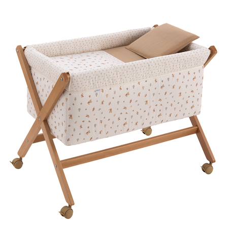 Berceau à pieds croisés en bois de hêtre avec roulettes et matelas Beige / Blanc / Camel+Beige / Blanc / Gris+Beige / Blanc / Rose+Beige / Rose+Beige / Vert / Blanc à motifs+Blanc / Beige+Blanc / Gris+Blanc / Rose+Blanc / Rose à motifs+Vert / Blanc+Vert / Blanc à motifs 1 - vertbaudet enfant 