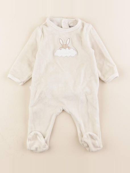 Pyjama velours - 6 mois Beige 1 - vertbaudet enfant 