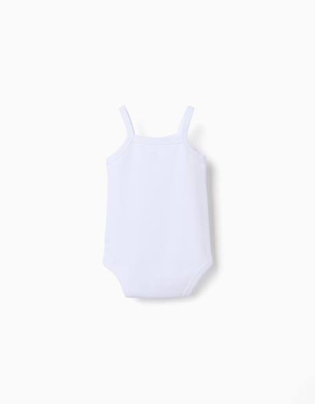 Lot de 4 bodies unis à bretelles Blanc 2 - vertbaudet enfant 