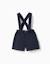 Short en piqué de coton avec bretelles Bleu foncé 1 - vertbaudet enfant 