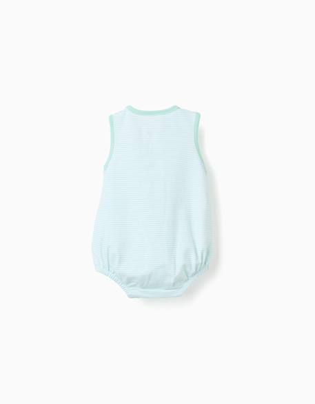 Lot de 2 barboteuses sans manches en coton Vert clair 2 - vertbaudet enfant 