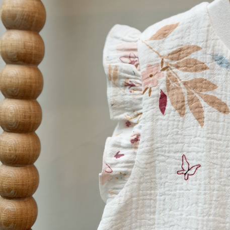 Turbulette tog 0,5 en gaze de coton avec pieds retroussables praline Ecru 6 - vertbaudet enfant 