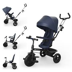 Puériculture-Poussette-Tricycle Kinderkraft ASTON 2 PLUS Évolutif 6-en-1 avec Siège 360° CLICK & TWIST, Position Semi-Allongée et Poignée Réglable