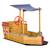 Bac à sable bateau de pirate en bois - voile d'ombrage, coffre rangement, gouvernail - bois sapin pré-huilé Orange 1 - vertbaudet enfant 