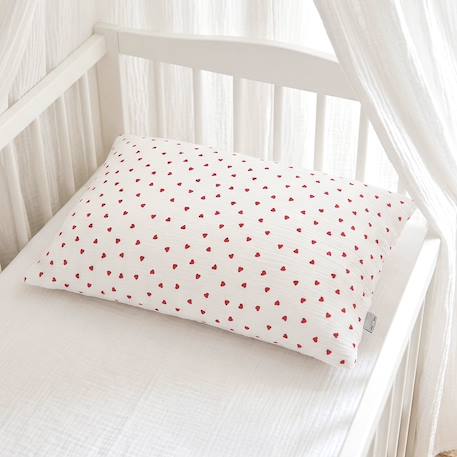 Taie d'oreiller en gaze de coton réversible lovio Bleu+Rouge 7 - vertbaudet enfant 