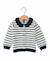 Gilet 100% coton bébé fille Fond naturel raye indigo 1 - vertbaudet enfant 
