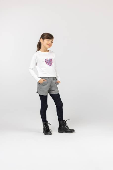 Fille-T-shirt, sous-pull-T-shirt manches longues 100% coton fille