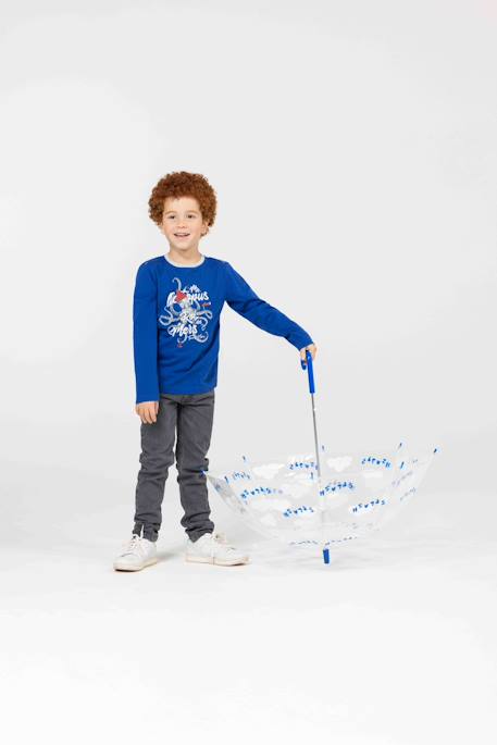 T-shirt manches longues 100% coton garçon Bleu 1 - vertbaudet enfant 
