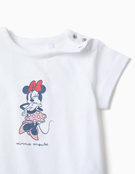 Pyjama à manches courtes en coton avec minnie Blanc 3 - vertbaudet enfant 