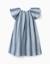 Robe évasée en coton à manches papillon Bleu clair 2 - vertbaudet enfant 