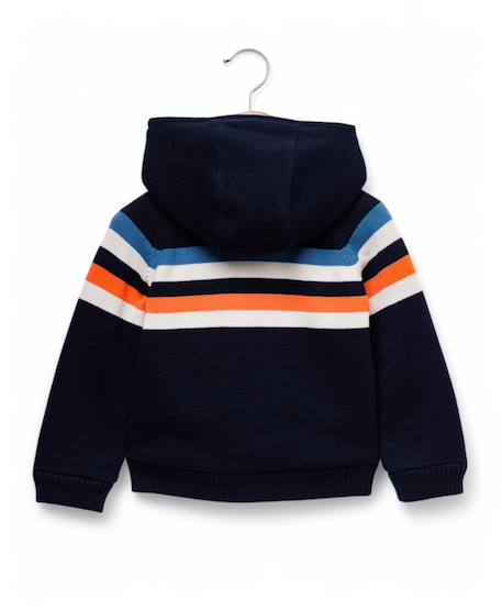 Veste tricot à capuche garçon Bleu navy 3 - vertbaudet enfant 