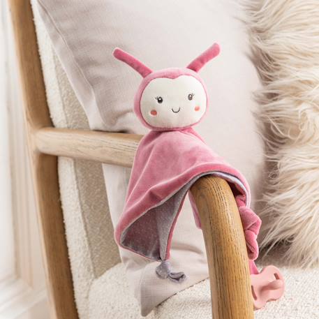 Carré doudou bebe bamboo - coccinelle - 24 cm s/carte Gris 4 - vertbaudet enfant 