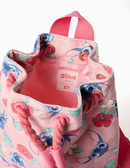 Sac seau avec bretelles et motif stitch Rose clair 4 - vertbaudet enfant 
