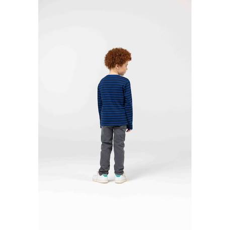 Mariniere manches longues 100% coton garçon Fond indigo raye bleu 5 - vertbaudet enfant 