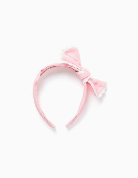 Bébé-Accessoires-Accessoires cheveux-Serre-tête avec nœud et bord festonné