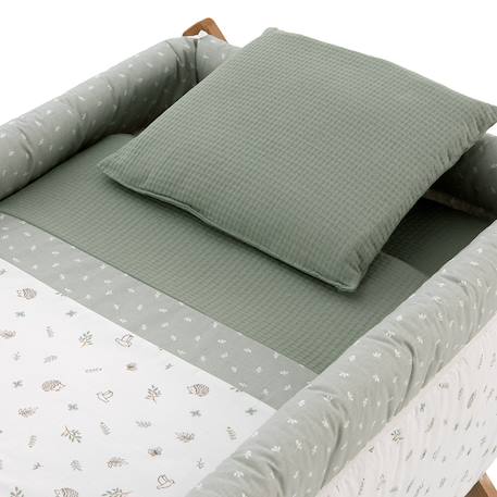 Berceau à pieds croisés en bois de hêtre avec roulettes et matelas Beige / Blanc / Camel+Beige / Blanc / Gris+Beige / Blanc / Rose+Beige / Rose+Beige / Vert / Blanc à motifs+Blanc / Beige+Blanc / Gris+Blanc / Rose+Blanc / Rose à motifs+Vert / Blanc+Vert / Blanc à motifs 16 - vertbaudet enfant 