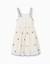 Robe sans manches en coton et lin avec broderie florale Beige clair 2 - vertbaudet enfant 