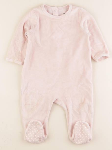 Pyjama velours - 12 mois Rose 1 - vertbaudet enfant 