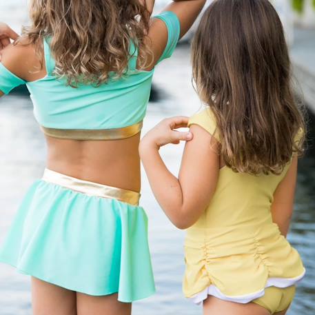 Maillot de bain 1 pièce princesse uv upf 50+ Jaune 6 - vertbaudet enfant 