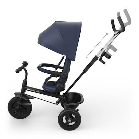 Tricycle évolutif 6-en-1 ASTON 2 PLUS avec siège pivotant 360°, dossier inclinable et poignée parentale Bleu+Gris+Rose+Vert 6 - vertbaudet enfant 