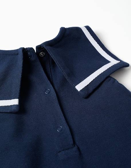 Robe et bloomer en piqué de coton Bleu foncé 3 - vertbaudet enfant 