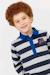 Polo manches longues 100% coton garçon Fond gris chine raye indigo 4 - vertbaudet enfant 