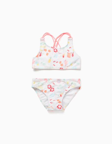 Maillot de bain 2 pièces avec motif de plage et doublure Blanc 1 - vertbaudet enfant 