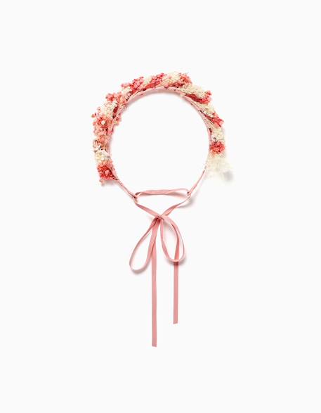 Bébé-Accessoires-Accessoires cheveux-Serre-tête avec application de fleurs et leins à nouer