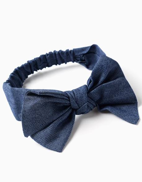 Bandeau pour cheveux avec nœud et élastique Beige clair 3 - vertbaudet enfant 