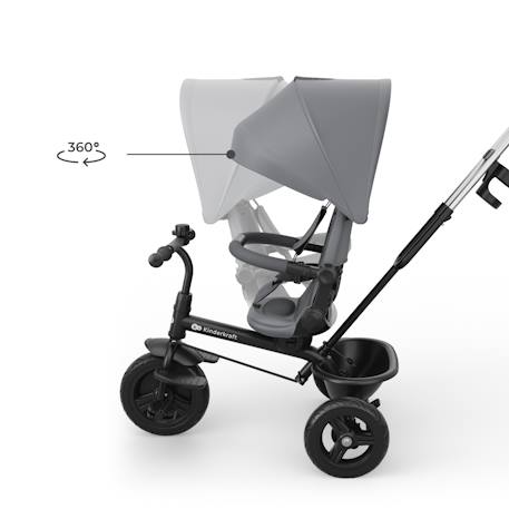 Tricycle Kinderkraft ASTON 2 PLUS Évolutif 6-en-1 avec Siège 360° CLICK & TWIST, Position Semi-Allongée et Poignée Réglable Bleu+Gris+Rose+Vert 8 - vertbaudet enfant 