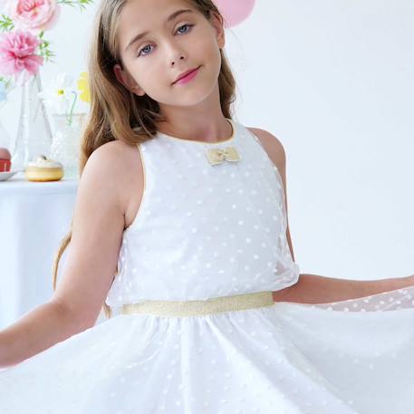 Robe cérémonie   et  en tulle  hepburn Blanc doré 6 - vertbaudet enfant 