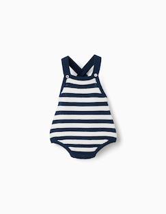 Barboteuse en maille de coton à rayures  - vertbaudet enfant