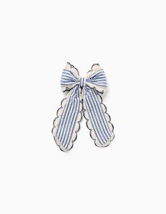 Barrette avec nœud à rayures avec bordure au crochet  - vertbaudet enfant