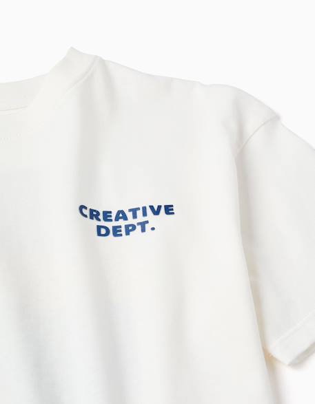 T-shirt en coton avec imprimés creativity Blanc 4 - vertbaudet enfant 