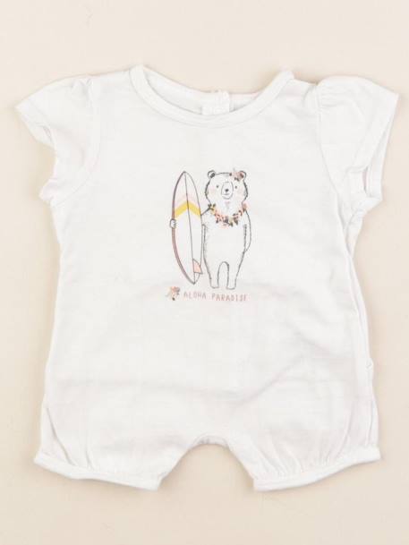 Pyjama coton - 0 mois Blanc 1 - vertbaudet enfant 
