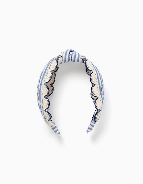 Bébé-Accessoires-Accessoires cheveux-Serre-tête à rayures et bordure au crochet