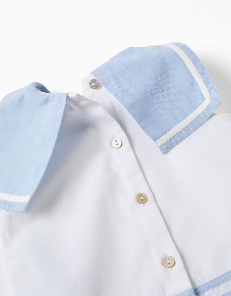 Blouse sans manches + bloomer en coton Bleu clair 3 - vertbaudet enfant 
