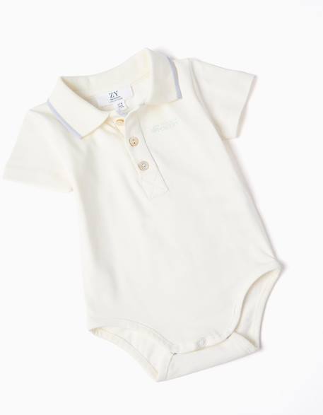 Body polo + short à rayures b&s Blanc 3 - vertbaudet enfant 