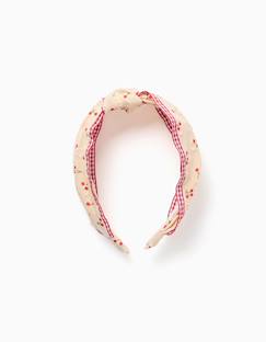 Serre-tête avec motif cerise/vichy et nœud  - vertbaudet enfant