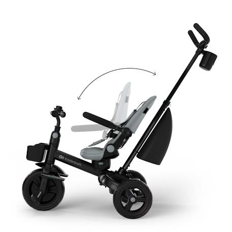 Tricycle Kinderkraft AVEO 2 PLUS Évolutif 6 Configurations avec Siège 360° CLICK&TWIST, Position Allongée et Pliage Rapide Beige+Gris+Rose+Vert 9 - vertbaudet enfant 