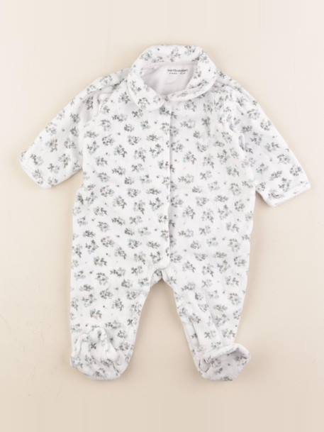 Pyjama velours - 6 mois Blanc, bleu 1 - vertbaudet enfant 